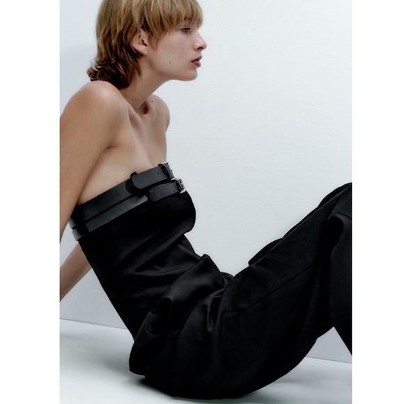 Zara BELTED STRAPLESS JUMPSUIT - Picture 10 of 10